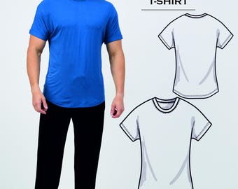 Men's Fitted Viscose  T-Shirt Sewing Pattern | Fashion Fighters | Size S-5XL (PDF A4+A0)