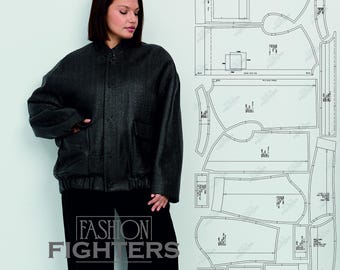 Women's Jacket Sewing Pattern | Fashion Fighters | US Size 2-20 (PDF A4+A0)