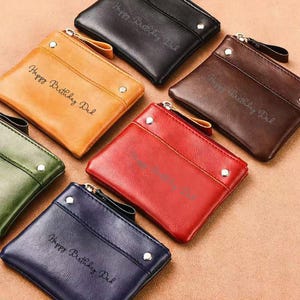 Porta carte in pelle PU personalizzato da uomo, porta monete con chiusura a scatto, portafoglio minimalista da uomo, portafoglio porta monete da uomo, porta monete morbido in pelle