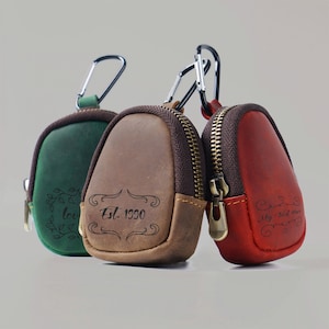 Handgefertigte Vintage Leder Geldbörse - personalisierte Gravur, 6 Farben | Benutzerdefinierter Text und Muster | Geschenk für Sie/Ihn