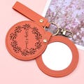 Personalized Compact Mirror,  Pocket Mirror, PU Keychain Mirror, Engraving on Compact Mirror, Custom Bridal Party Gift product logo