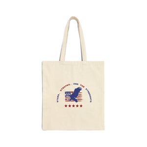 American Flag and Eagle tote bag, USA, Patriotic Gift Tote, Canvas Cotton Eco-Friendly Reusable Shopping Bag, Everyday Use