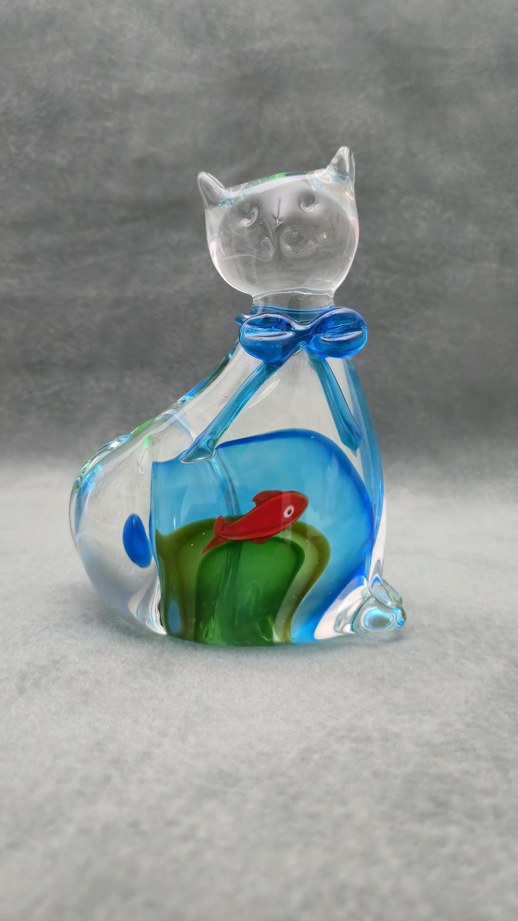 Vintage Lenox Glass Cat - Etsy
