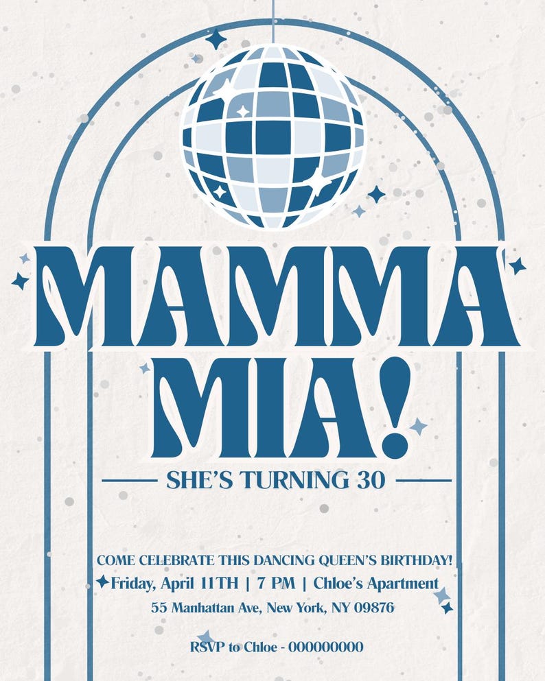 Mamma Mia Birthday Party Invitation Template Etsy UK
