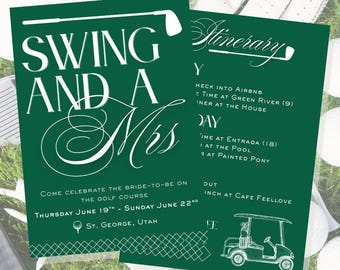 Swing & a Mrs : invitation à un enterrement de vie de jeune fille au golf