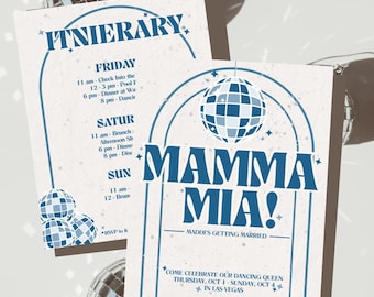 Mamma Mia Themed Bachelorette Invite