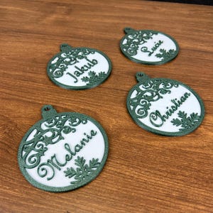 Personalized Printed Christmas Tree Ornaments – Custom Name Decoration
