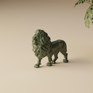Löwenfigur - Moderne 3D-gedruckte Löwenfigur, Elegante Deko, Geschenk für Tierliebhaber, Wohnzimmer & Büro