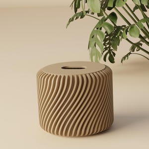 Porta carta igienica moderno in stile fazzoletto stampato in 3D - Design scanalato, elegante organizer per scrivania e casa, PLA ecologico
