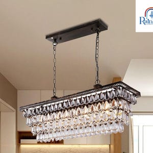 Dining Chandelier | Oil-Rubbed Bronze Rectangle Chandelier