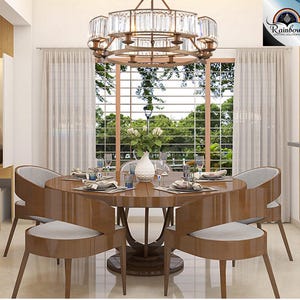 Round Crystal Chandelier Ceiling Fixture Pendant Lamp
