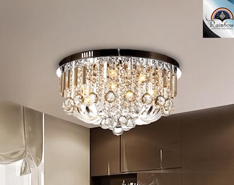 Contemporary Raindrop K9 Crystal Pendant Chandelier