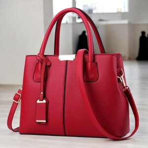Grands sacs à main en cuir végétalien noir beige violet rouge bleu gris affaires bandoulière femme sacs à bandoulière, cadeau pour femme