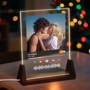 Personalized Photo Night Light Plaque, Custom Acrylic Photo Frame, Home Decor With LED Light, Anniversary & Christmas Gift, Gift for Anyone