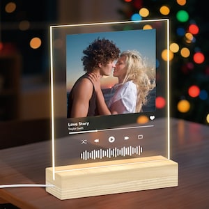 Custom Acrylic Picture Frame, Personalized Photo Night Light Plaque, Wedding Photo Frame, Bedroom Decor, Custom Photo Gifts for Anyone