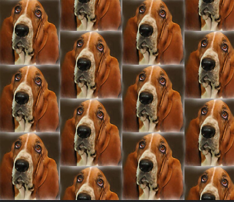 Basset Hound Portrait dog breed fabric