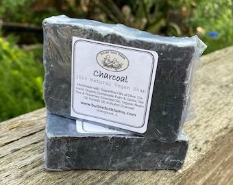 Charcoal Soap with Tea Tree & Neem Oil - 100% Natural