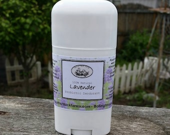 Lavender 100% Natural PROBIOTIC Deodorant - Paraben and Aluminum Free