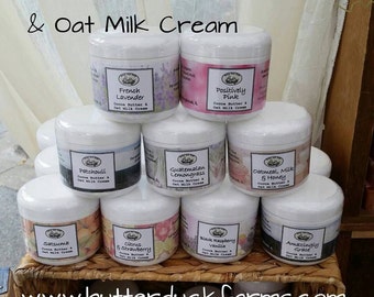 Cocoa Butter and Oat Milk Cream | Natural Moisturizer | Vegan and Gluten-Free | Handmade Skincare