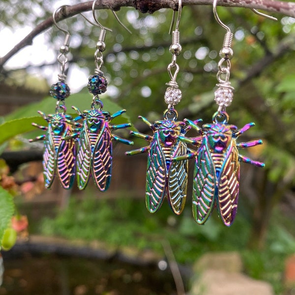 Iridescent Cicada Earrings