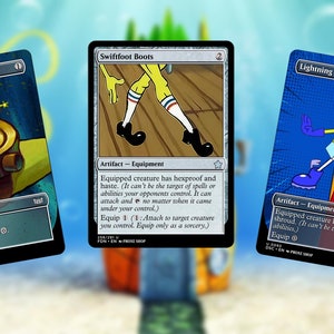 Elementos esenciales de Bob Esponja para el Comandante Proxy de MTG: Anillo Solar, Grebas Relámpago y Botas Veloces