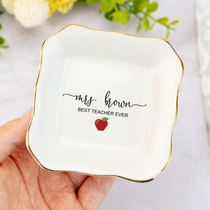Teacher Trinket Dish,Personalized Teacher Gift,Custom Jewelry Dish for Teacher,Gift for Teacher,End of Year Teacher Appreciation Gifts