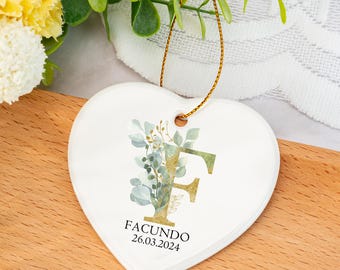 Personalized Letter Name Ornament, Monogram Alphabet Ornament, Custom Initial Ornament, Engagement Keepsake, Personalized Gift, Wedding Gift
