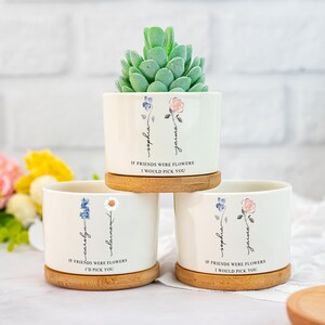 Vaso de flores personalizado para o mês de nascimento da melhor amiga, vaso de cerâmica floral personalizado para amizade, presente para melhor amiga, presente de amizade, presente de aniversário para ela