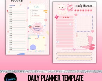 Printable Daily Planner A4 | Minimalist To-Do List & Schedule Organizer | Productivity Planner PDF Download