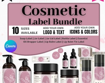 Editable Cosmetic Label Templates, Stylish Cosmetic Product Label Template, Custom Body Product Label, Custom Body Product Label, Jar Labels