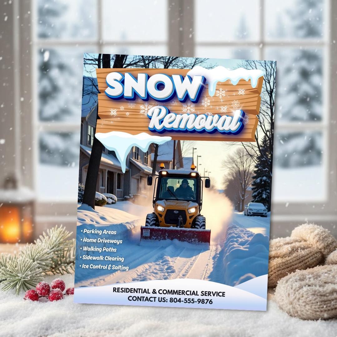Snow Making Flyer Snow Removal Flyer Template | Editable Winter Service Flyers ...