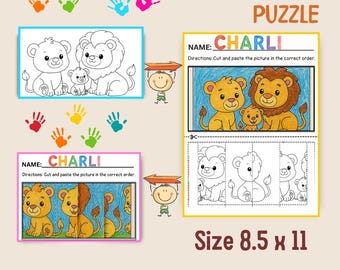 15 Animal Cut and Paste Printables for Kids | Fun Craft Activities | Preschool Fine Motor Worksheets | Instant Download | Design Craftive