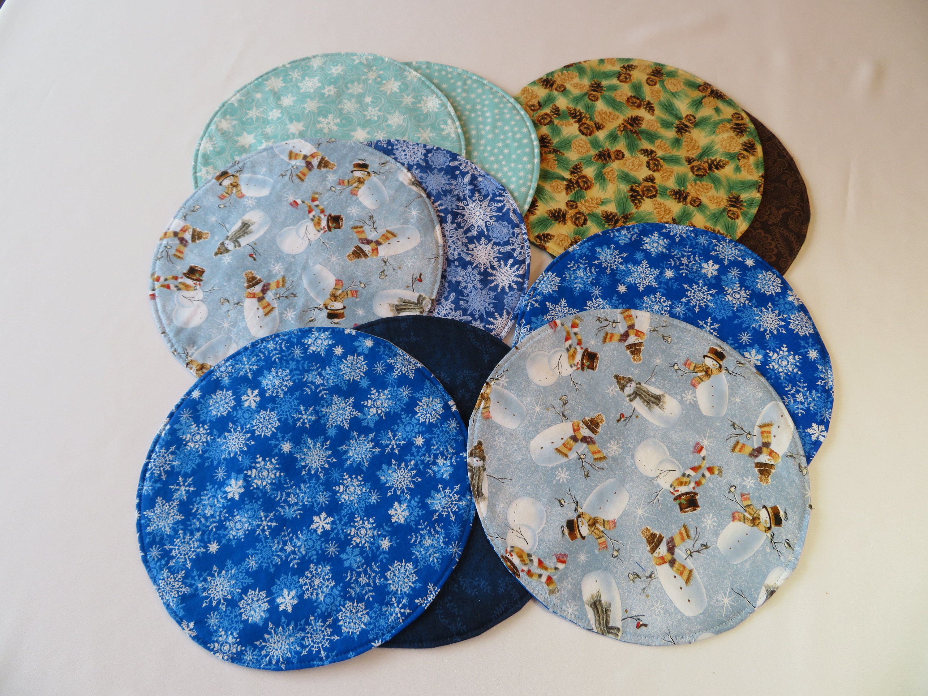 Winter 11 Circular Placemat/Centerpiece Reversible Etsy