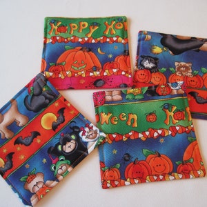 SALE Halloween Coasters set Reversible Orange Coasters Pumpkin Mug Rugs Candy Corn Coasters/Mug Rugs Halloween Home decor