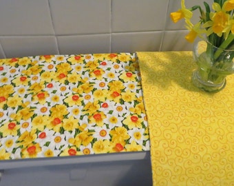 Spring Daffodil Toilet Tank Runner Yellow Toilet Tank Topper Floral Yellow Toilet Tank Cover Colorful Daffodil Home Spring Bathroom Decor