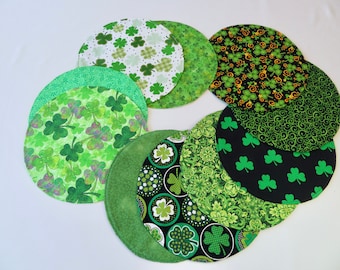 St Patricks Day  11&quot; Circular Placemat/Centerpiece Reversible Round Clover Placemat Shamrock Table Decor St Patricks Day Home Decor