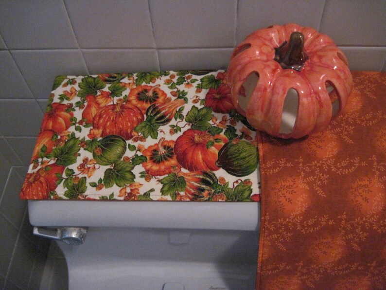 Fall Gourds And Pumpkins Toilet Tank Runner Autumn Toilet Tank Etsy