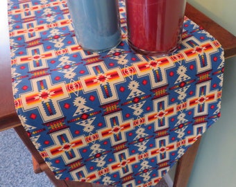 72" Blue Southwest Table Runner Reversible Aztec Table Runner Southwestern Cowboy Hat Table Runner Sedona Table Runner Southwest Home Decor