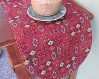 36" Red Southwest Table Runner Reversible Red Aztec Table Runner Sedona Table Runner Southwestern Runner Southwest Table Decor Red black