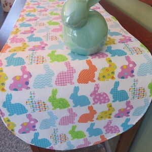 36&quot;  Easter Bunny Table Runner Reversible Table Runner Easter Table Runner Easter Bunnies Table Runner Chicks and Easter Egg Table Runner