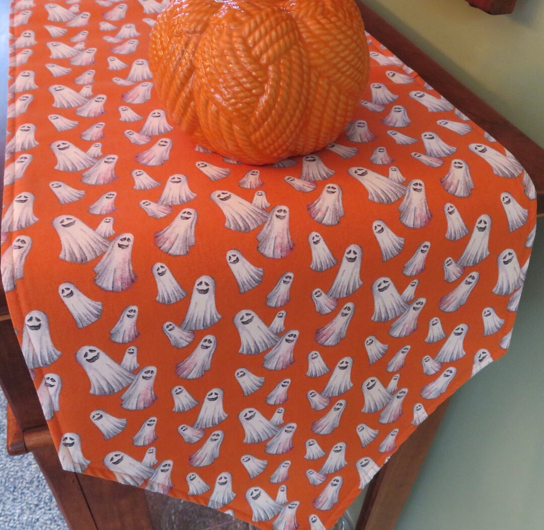54 Halloween Ghost Table Runner Reversible Candy Corn - Etsy