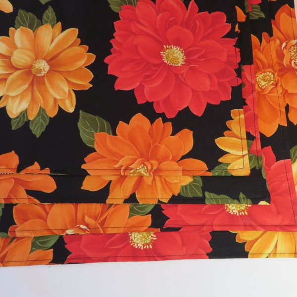 Red Floral Placemat Etsy