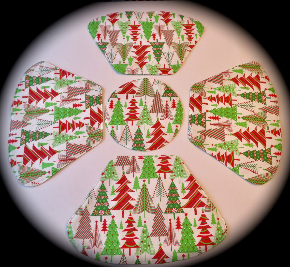 Christmas Tree Wedge Placemats Reversible Candy Cane Wedge Etsy