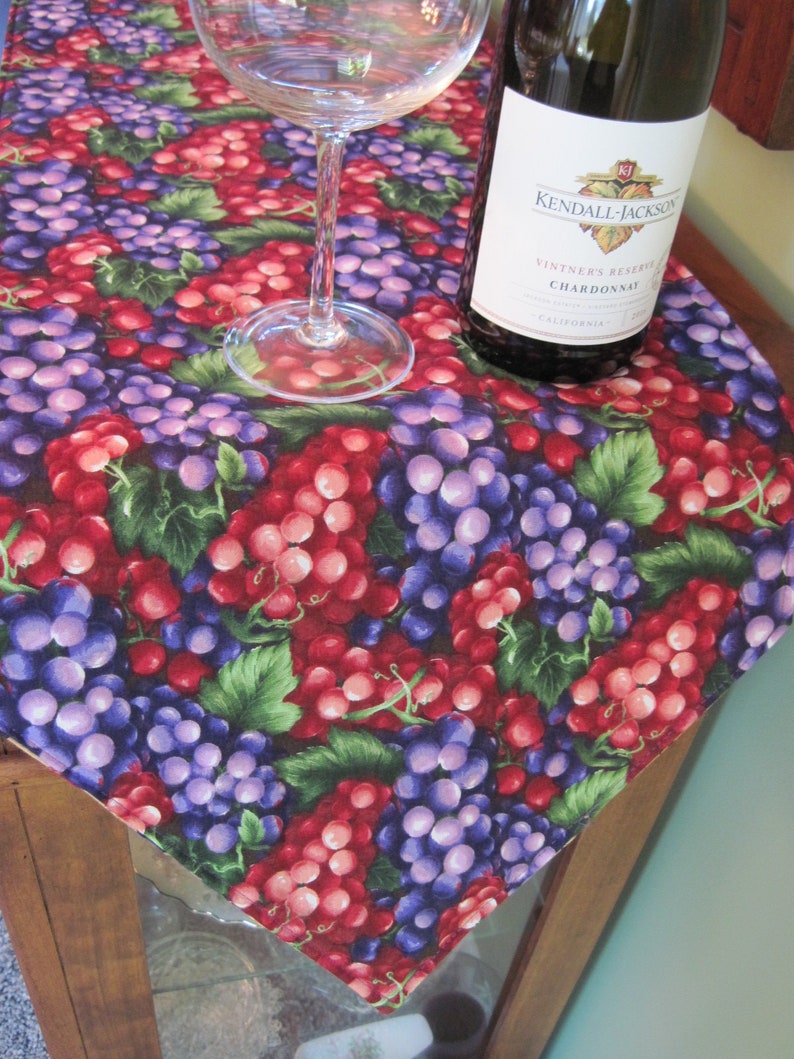 54 72 Wine Lovers Table Runner Wine Table Runner Reversible Wine Grape Runner Tuscany Runner Wine Country Runner Wine Bottle Table Runner