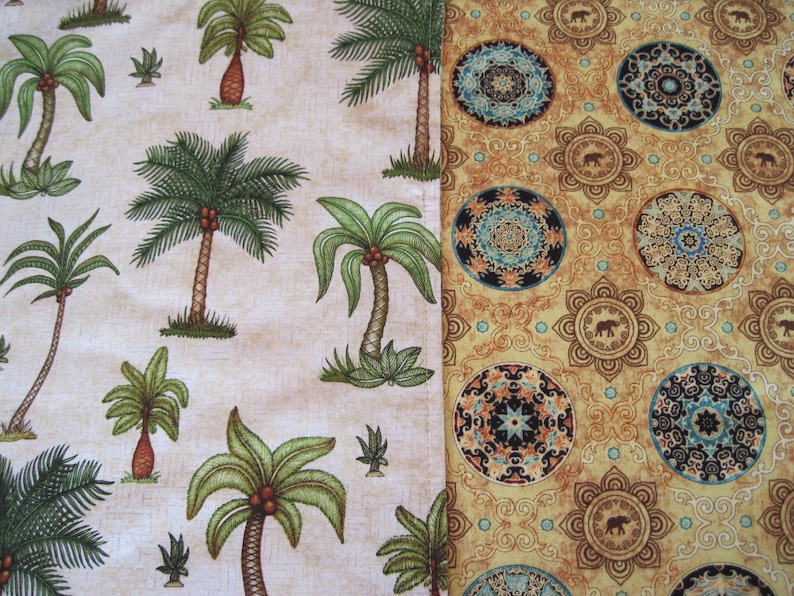 Palm Tree Round Placemats Reversible Set of 2 4 or 6 Tropical Etsy