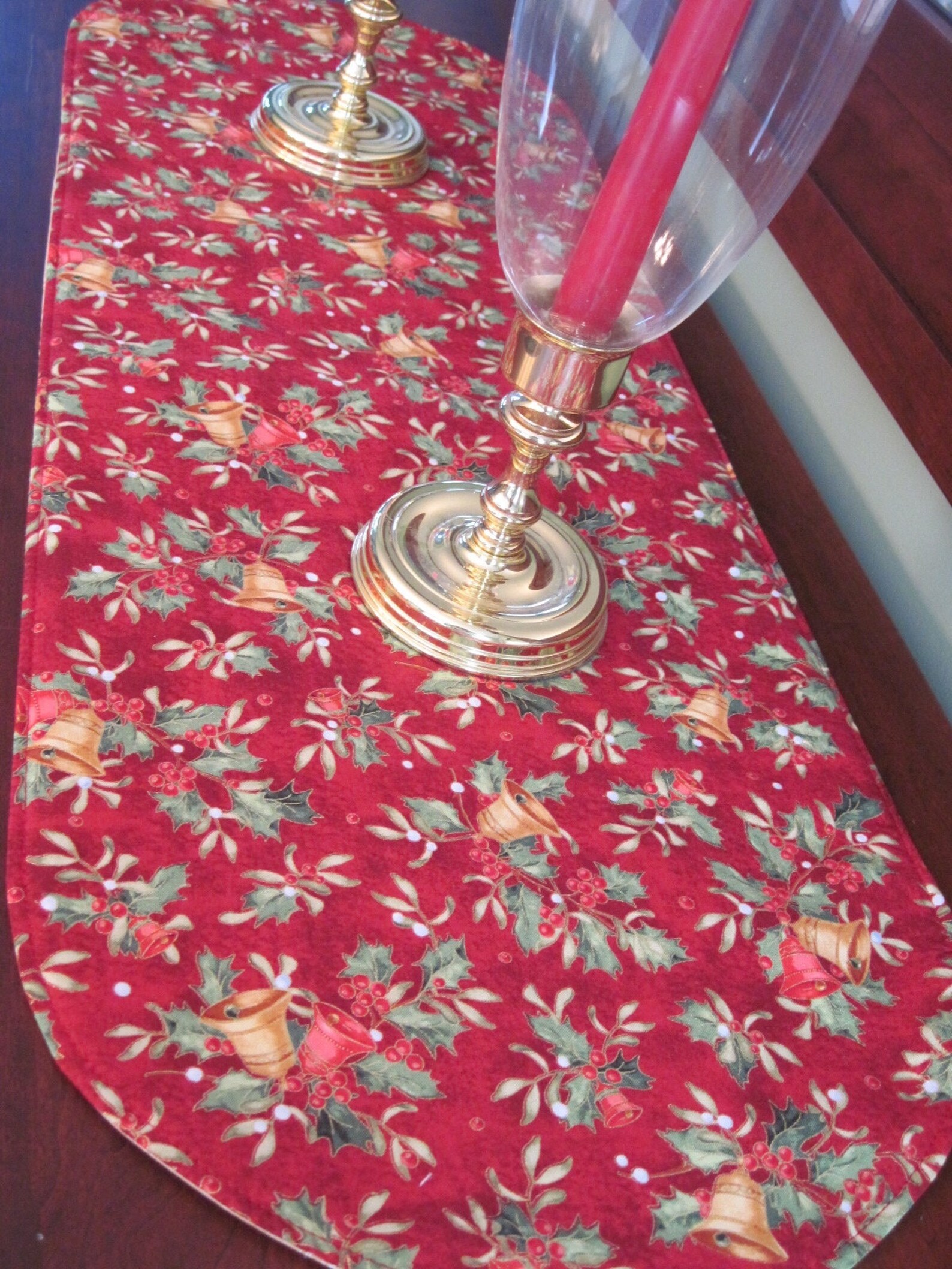 Christmas Bells Oval Placemats Set of 4 or 6 Red Placemats Etsy