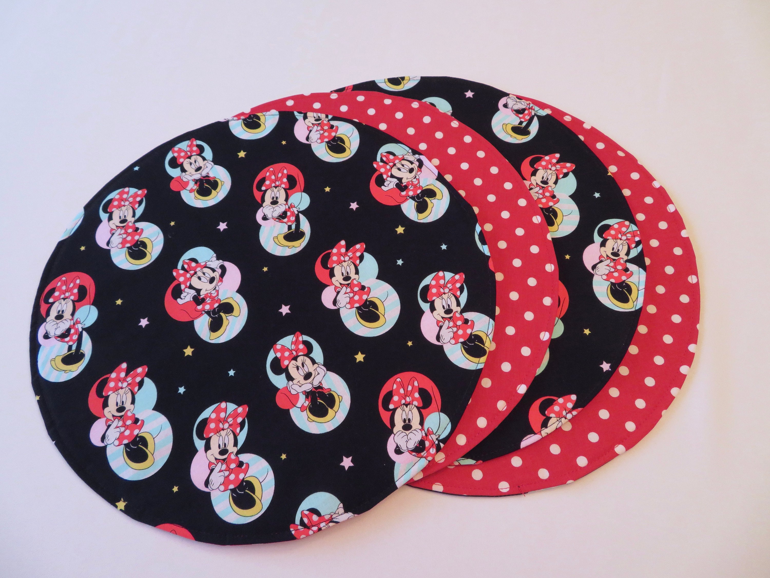 Mickey Minnie Mouse Round Placemat Set Reversible Disney Etsy Canada