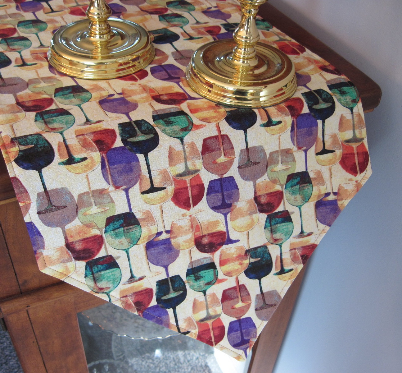 54 72 Wine Lovers Table Runner Wine Table Runner Reversible Wine Grape Runner Tuscany Runner Wine Country Runner Wine Bottle Table Runner