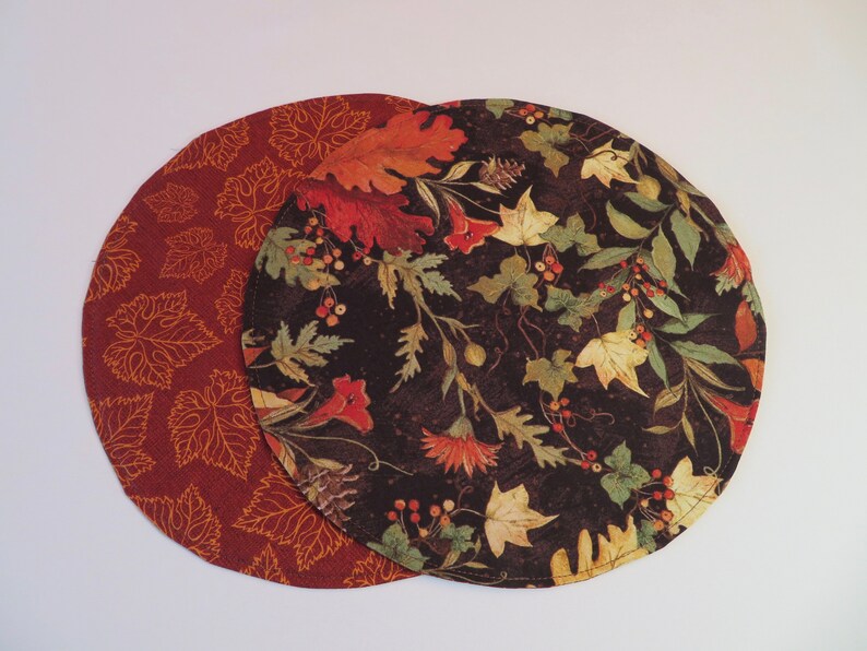 Fall/Autumn 11 Circular Placemat/Centerpiece Reversible Etsy