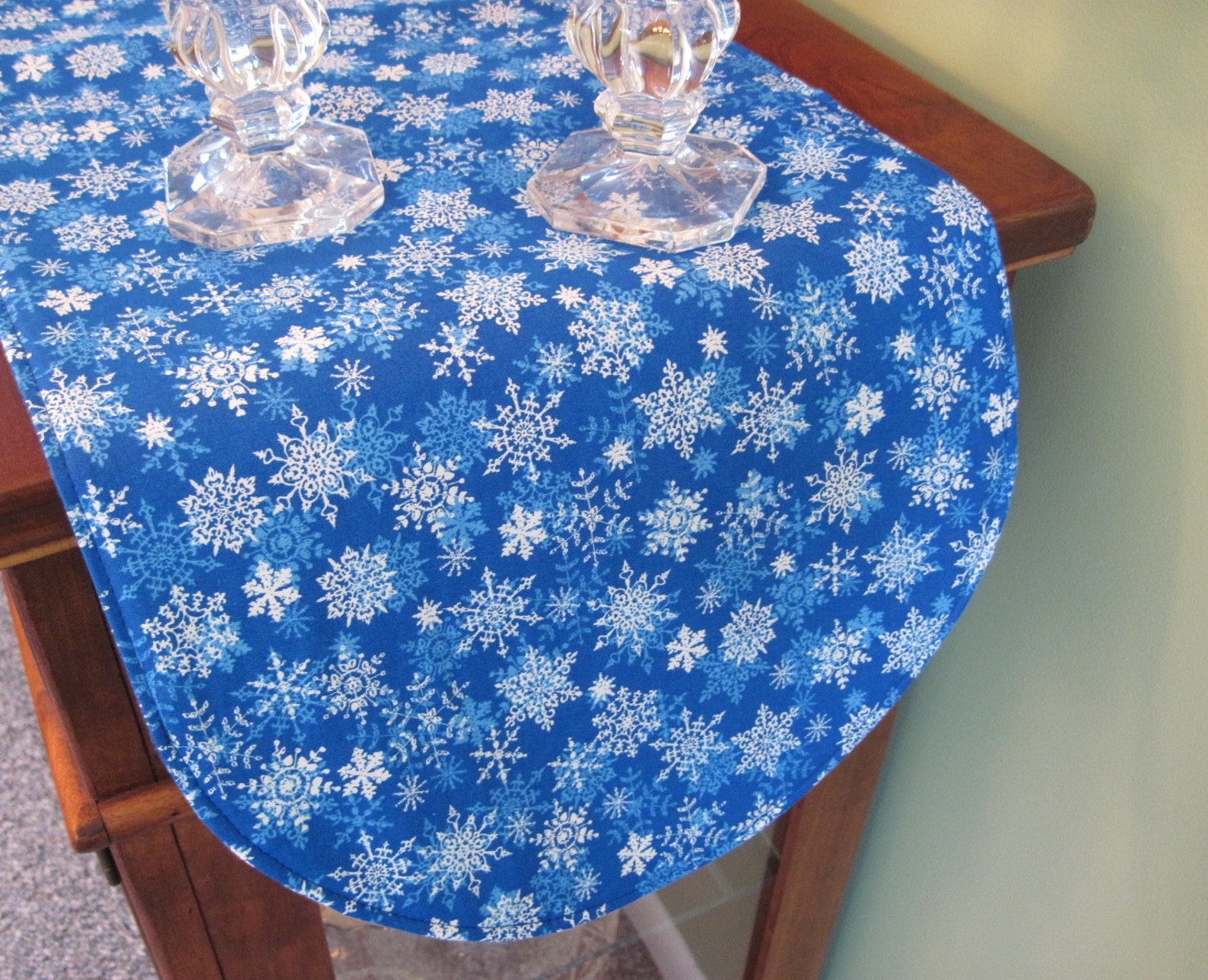 Blue Snowflake Wedge Placemats Reversible Blue Wedge Placemats Etsy